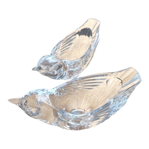 Cristal d’arques France Crystal bird candleholder set - Picture 2 of 14